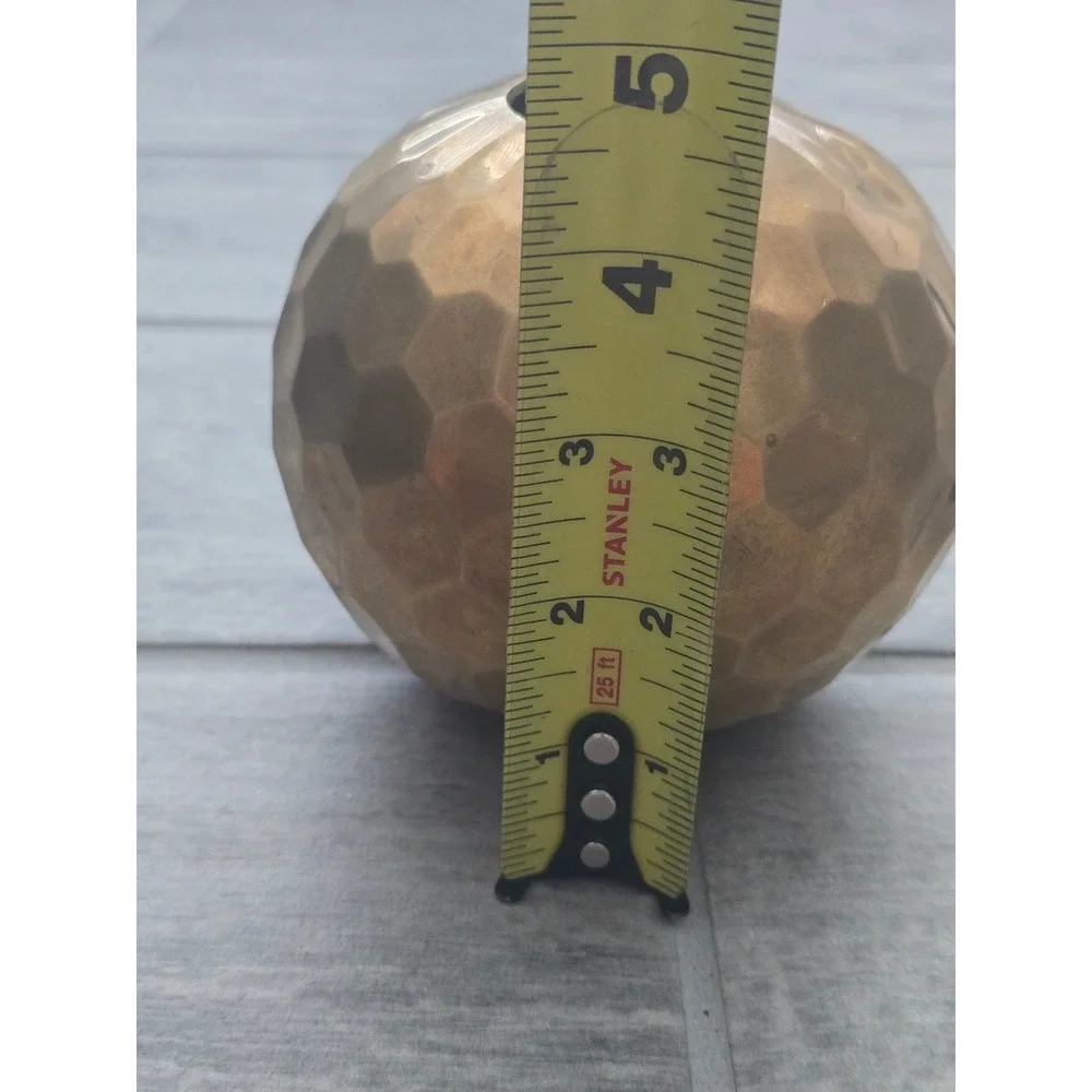 Brass Geometric Hexagon‎ Round Vase Table Decor VTG Home